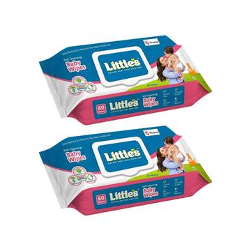 Little's Soft Cleansing Baby Wipes Lid Pack | Wet Wipes - Pack of 2